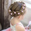 YISSION 40Pcs Mini Pink Flower Hair Clips with Rhinestone Cute