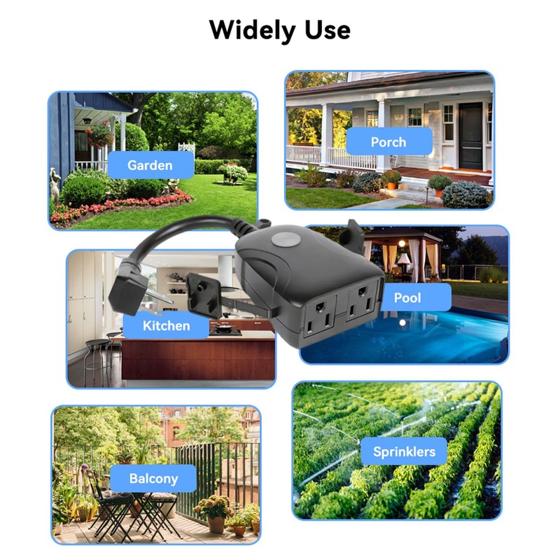 Swokely Smart Outdoor WiFi Plug, Smart Plug with Remote Control