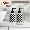 2 Pack Checkered Bathroom Soap Dispenser with 6 Waterproof Labels