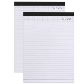 Lemical A4 Size Refill Paper Lined Paper Wide Ruled Writing Note Pads for PU Leather Padfolio Portfolio Clipboard Calculator Notepad 2 pack 25 Sheets per Notepad