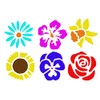 Washable Plastic Stencils | Flowers Themed | Pack of 6