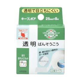 Nichiban KP258 Transparent Bansoko, Keep Pour, 1.0 inches x 26.2 ft (25 mm x 8 m), Transparent, Plastic, Easy to Cut by Hand, Individually