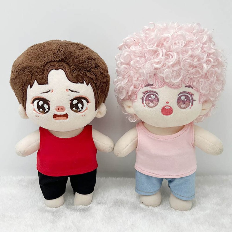 niannyyhouse 10cm Plush Doll Clothes Solid Color Vest Sleeveless T-Shirt