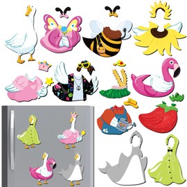 Xuhal 15 Sets Goose Dress up Magnet Funny Conventional Goose Fridge Magnets for Refrigerators Toolboxes Lockers Home Decoration