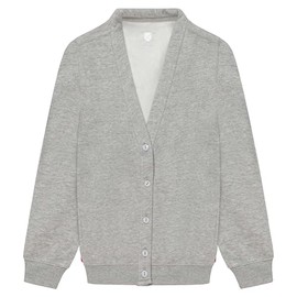 Miss Chief Girls Smart School Cardigan Sweatshirt Uniform Age 3 4 5 6 7 8 9 10 11 12 13 ((28) 7-8yrs, Grey)