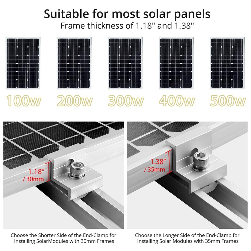 Anbte Solar Panel Bracket Kit, 6 Pcs 7.87 in Aluminium