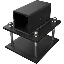 eVerHITCH 4 Inch RV Bumper Adapter 2 Inch Hitch Receiver Bike Rack Cargo with Stainless Steel Bolts, Black