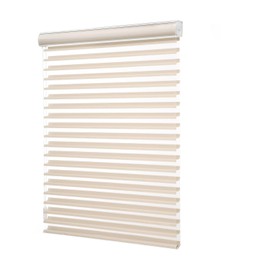 Changshade Size Custom Shangri-La Roller Shades,Corded&Light Filtering Sheer Shade with Thermal Insulated,Privacy Light Control for Windows,Day and Night Blinds for Office,Living Room,Bedroom Beige