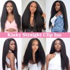 Yacurcur Kinky Straight Clip in Hair Extensions Kinky Straight Clip