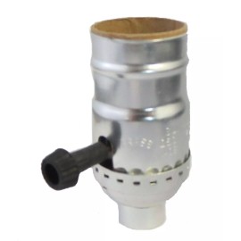 OFF/ON NICKEL-PLATED LAMP SOCKET W/LARGE HOLE 1/4 IPS  TR-28X NICKEL