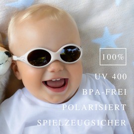 ActiveSol Safari Baby Sunglasses 0-24 Months 100% UV Protection Polarized Headband, Raccoon | 0 - 18 Months