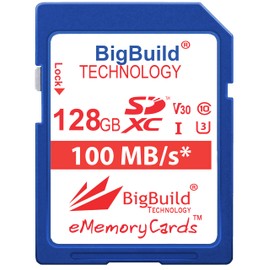 BigBuild Technology 128GB U3 SDXC Memory Card For Olympus OM System OM-1 Mark II, OM-3, OM-5 II Camera