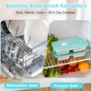YQL 3 Pack Stainless Steel Snack Containers with Lids, Double