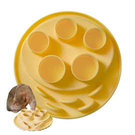 Puzzle Feeder Cat Digger Mat, Slow Feeder for Good Eating Habits in Cats, Cat Feeder Mat for Slow Eating, Cat Treat Toys, Interactive Cat Toys for Indoor Cats, Yellow