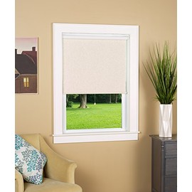 Green Mountain Vista Linen Cordless Blackout Roller Shade-Window Blind with Thermal Insulated UV Protection Fabric 30" W x 72" Long Color: Linen