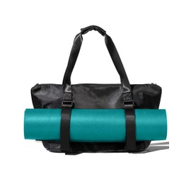 WARRIOR2 Yoga Mat Bag - Expandable, Water & Shock Resistant Laptop Travel Bag with Yoga Mat Straps, Gym Bag, Black Tote Bag with Luggage Sleeve, Ultra Spacious Work Bag with Zipper for Men, Women
