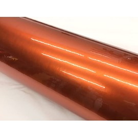 [Premium Metallic] Car Wrapping Sheet 59.8 x 11.8 inches (152 x 30 cm) Orange with Protective Film Orange