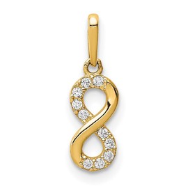 14k Gold CZ Cubic Zirconia Simulated Diamond Infinity Symbol Pendant Necklace - Jewelry Gift for Mom