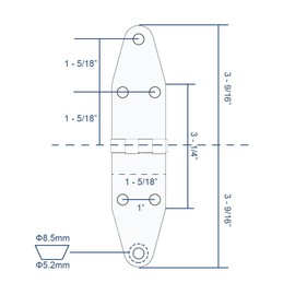 TuoP Stainless Steel Strap Hinges for Boat RV Skylight Locker Hatch and Door,Heavy Duty Marine Grade, Top Mount 7-1/8 inch x 1-5/8 inch (6 PCS)