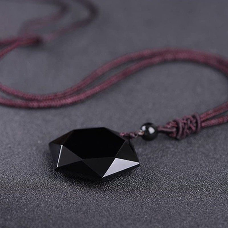 gebosi Obsidian Wolf Fangs Good Luck MAGIC Drip Amulet Pair