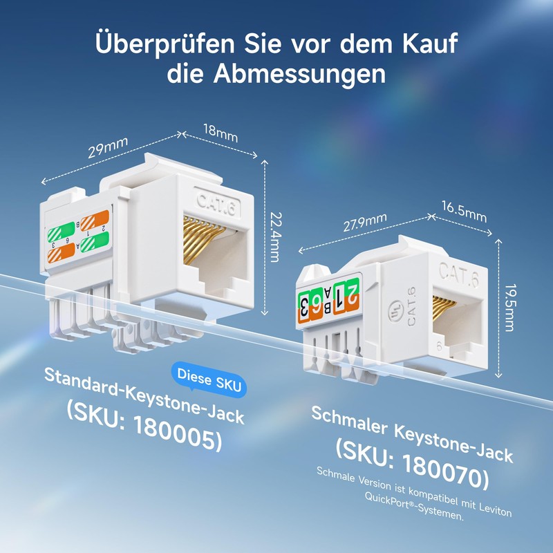 [UL Certified] Cable Matters Pack of 25 Cat 6 Keystone