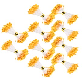 900Pcs Orange Color Double End Stamen for DIY Bouquets, Clothing Decoration and More (1mm (14#))