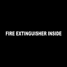 Wild Dingos LLC Fire Extinguisher Inside 1x12 Trucking Business Vinyl Decal Sticker White