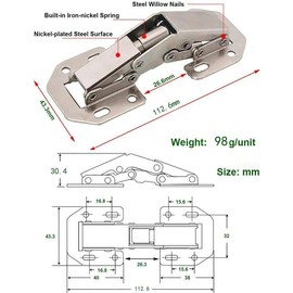 TamBee 90 Degree Cabinet Door Hinges Kitchen Concealed Hinges Cupboard Door Spring Buffer Hinges - No Slot Required 4-Pack