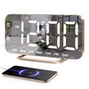Slim LED Digital Alarm Clock, Mirror Surface for Makeup, with