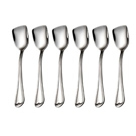 faderic Ice Cream Spoons, Shovel Spoon 6pcs,18/10 Stainless Steel Dessert Spoons 6.0-inch, Silver