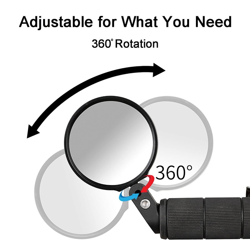Bike Mirror, Bicycle Mirrors for Handlebars with 360-Degree Rotation and