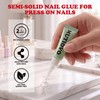 Halloween Press on Nails Kit Short Square Black French White,