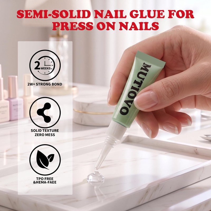 Halloween Press on Nails Kit Short Square Black French White,