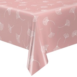 QPC Direct Dandelion Linen Effect PVC Oilcloth Table Cover Vinyl Tablecloth (Blush Pink, 140 x 200cm Rectangle)