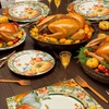 96 Pieces Fall Plates and Napkins Thanksgiving Tableware Set, Pumpkin