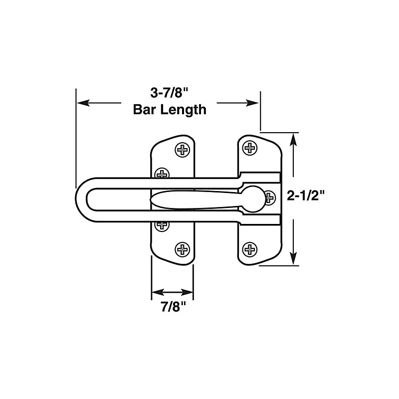 Prime-Line U 9901 Swing Bar Lock for Hinged Swing-In Doors