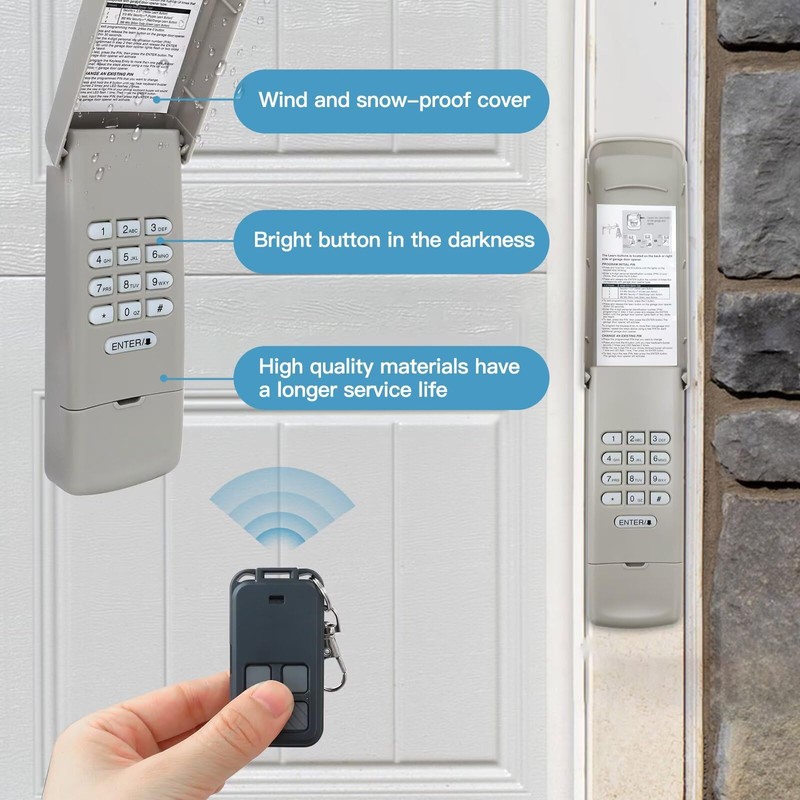 Garage Door 877MAX Opener Keypad and 893MAX Remotes Fit for