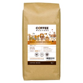 Coffee Masters Brazil Carbon Neutral Coffee Beans 1kg - Single Origin 100% Arabica Coffee Beans for a Heavy Bodied Creamy Espresso - Medium Roasted Brazilian Coffee Beans Ideal for Espresso Machines