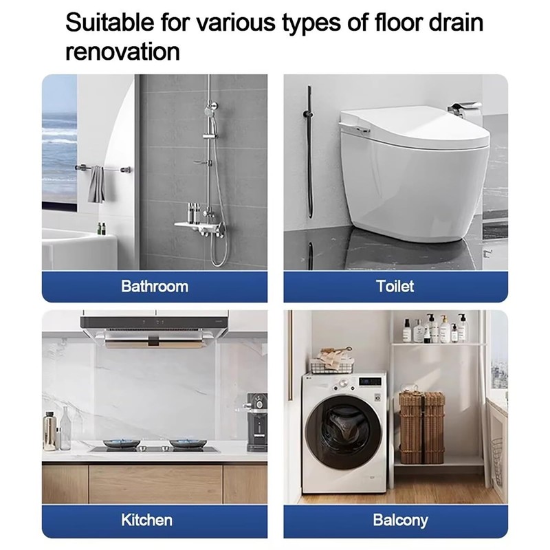 NEWFUN Floor Drain DN 50, Flat Shower Drain, 15 x