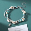 Chaioe Boho Double Beads Anklet Turtle Ankle Bracelets Shell Foot