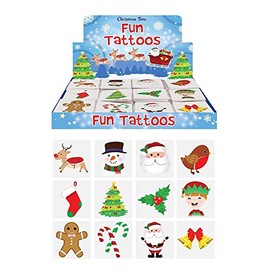  Henbrandt 120 x Mini Christmas Temporary Transfer Tattoos for Children Kids Festive Xmas Stocking Advent Calendar Fillers for Boys and Girls
