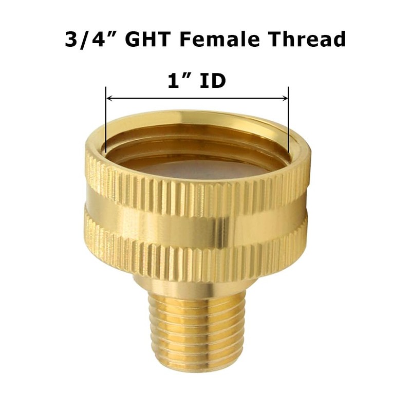 Hooshing 2PCS Garden Hose Adapter 1/4" NPT Male to 3/4"