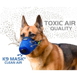 K9 Mask® Air Filter for Dogs with ‘Extreme Breathe’ Premium Air Filter with Refills - Blue (Extra Large)