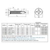 100pcs 4.2 * 65mm Self Tapping Screw Cross Countersunk Drill