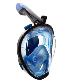 LeWave Snorkel Mask Full Face – Snorkeling Set Anti-Fog & Anti-Leak Diving Mask – 180° Panoramic View, Camera Mount - Scuba Underwater Valve Lock – for Kids, Youth & Adults - Men & Women (Blue, S-M)