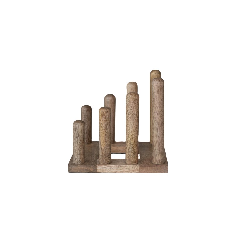 Creative Co-Op Mango Wood Kitchen Stand with 3 Sections, Natural