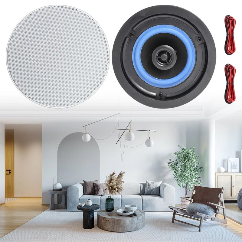 Herdio Bluetooth Ceiling Speakers Wired+4Channel Amplifier Receiver Theater Home