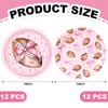 24Pcs Pink Bow Football Paper Plates, Touchdowns or Tutus, 7In