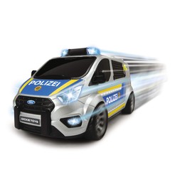 Dickie Toys - Ford Transit Police - 28 cm Police Car with Barriers, Siren and Light, Motorway Police, Toy Car for Children from 3 Years