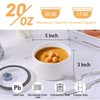 Hoilse Ceramic Bowls with Lids, 20-oz Microwave Safe Food Storage